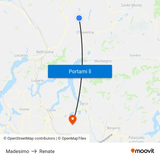 Madesimo to Renate map