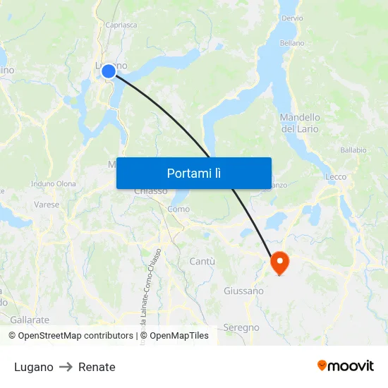 Lugano to Renate map