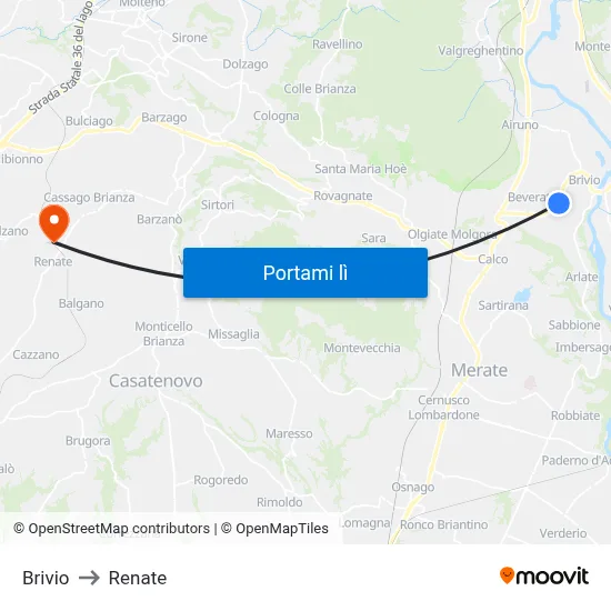 Brivio to Renate map