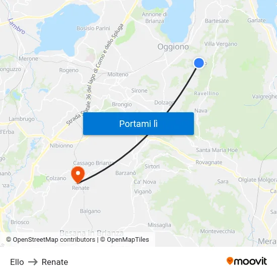 Ello to Renate map
