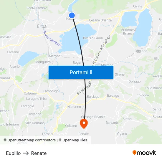 Eupilio to Renate map