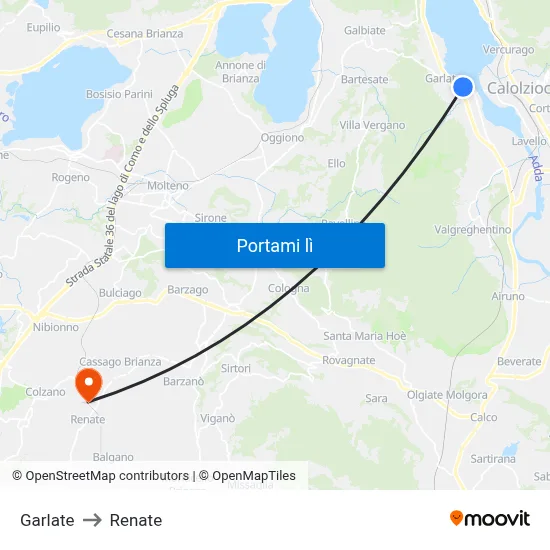 Garlate to Renate map