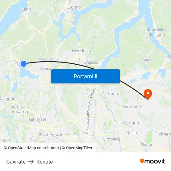 Gavirate to Renate map