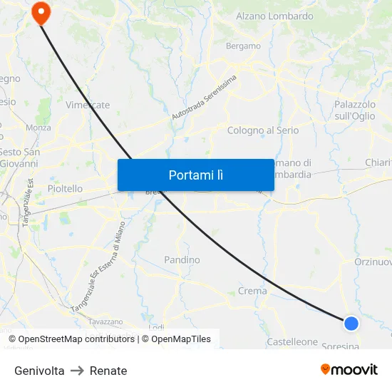 Genivolta to Renate map
