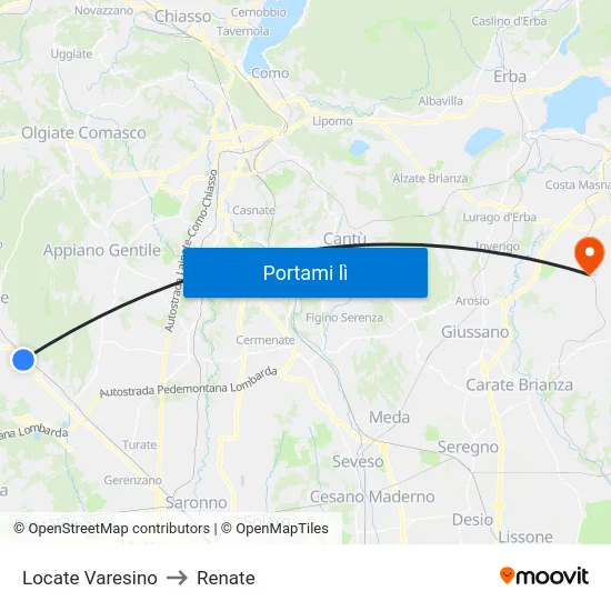 Locate Varesino to Renate map