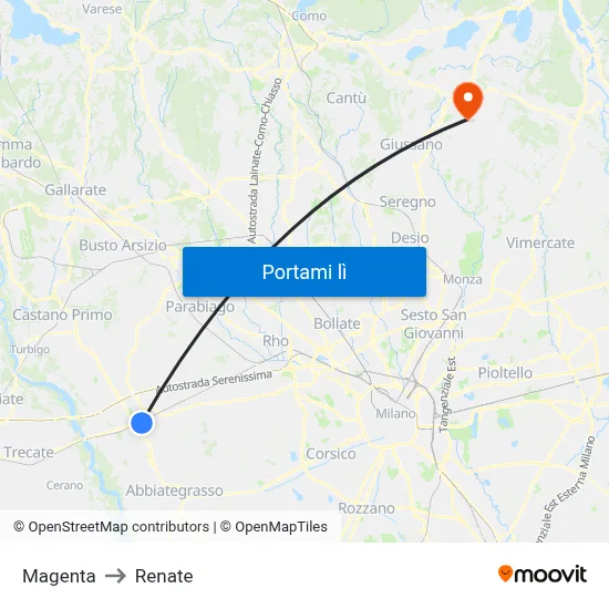 Magenta to Renate map