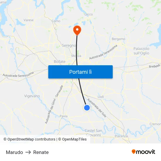 Marudo to Renate map