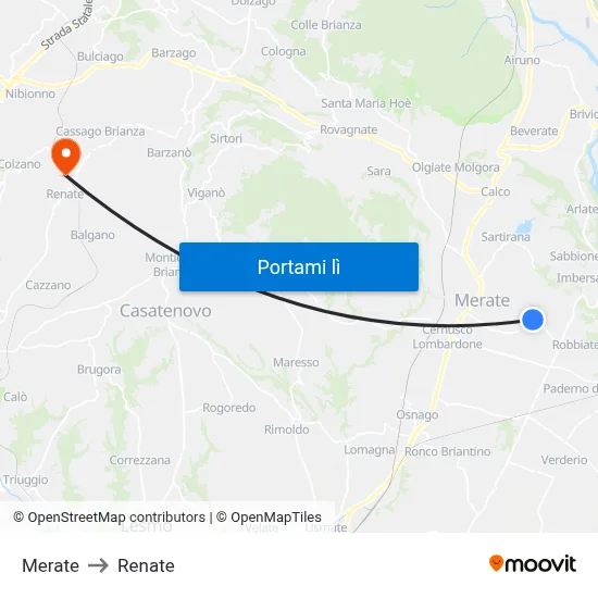 Merate to Renate map