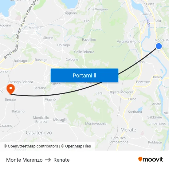 Monte Marenzo to Renate map