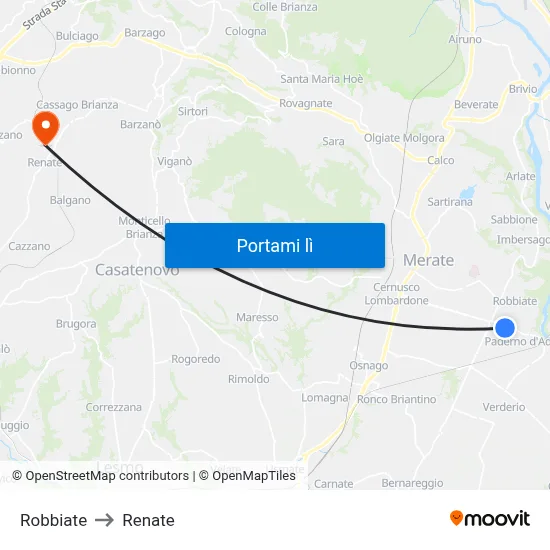 Robbiate to Renate map
