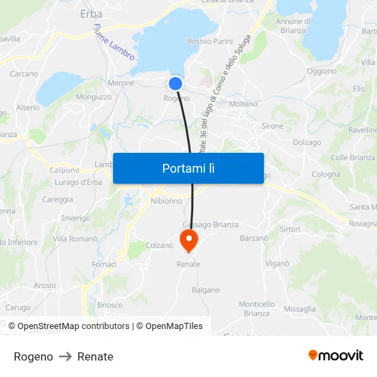 Rogeno to Renate map