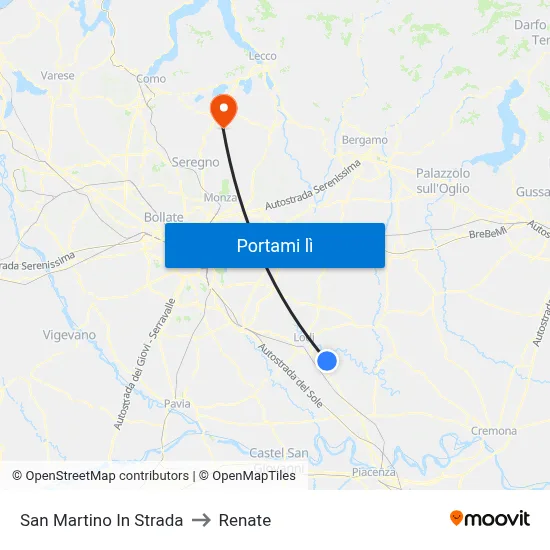 San Martino In Strada to Renate map