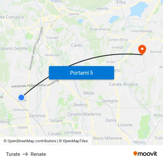 Turate to Renate map