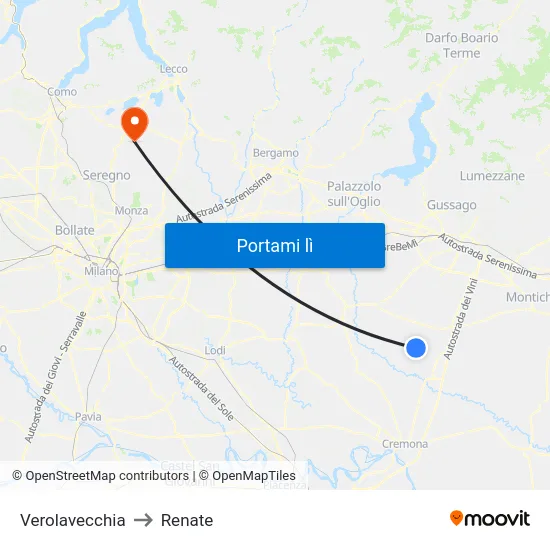Verolavecchia to Renate map