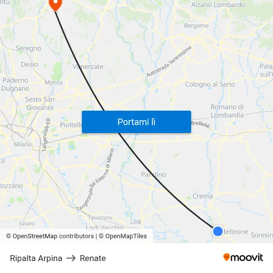 Ripalta Arpina to Renate map