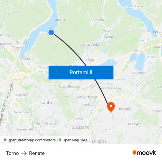 Torno to Renate map