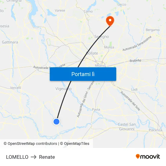 LOMELLO to Renate map