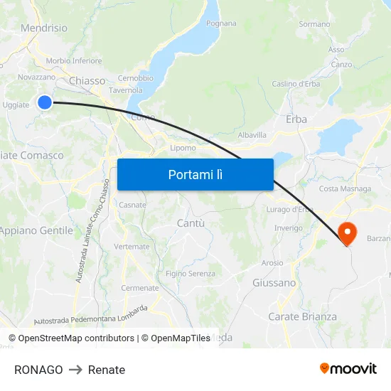 RONAGO to Renate map