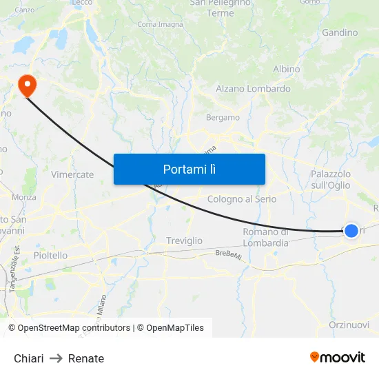 Chiari to Renate map