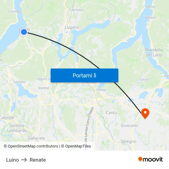 Luino to Renate map