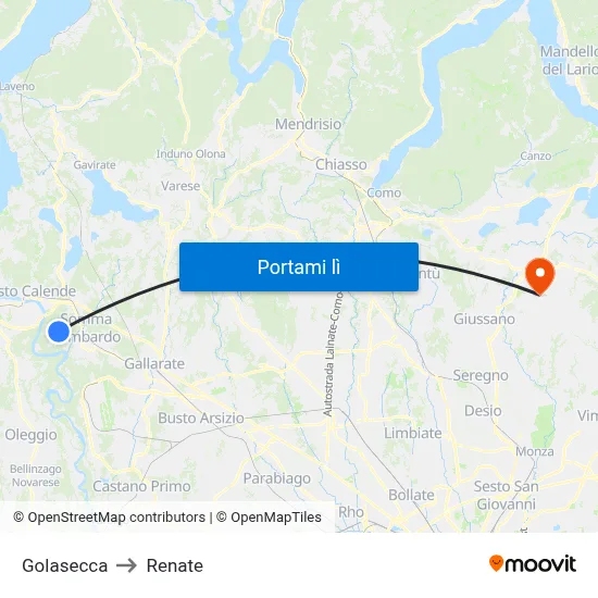 Golasecca to Renate map