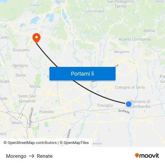 Morengo to Renate map