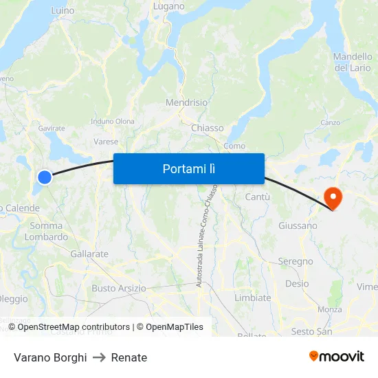 Varano Borghi to Renate map
