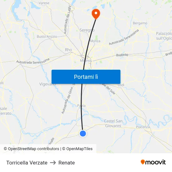 Torricella Verzate to Renate map