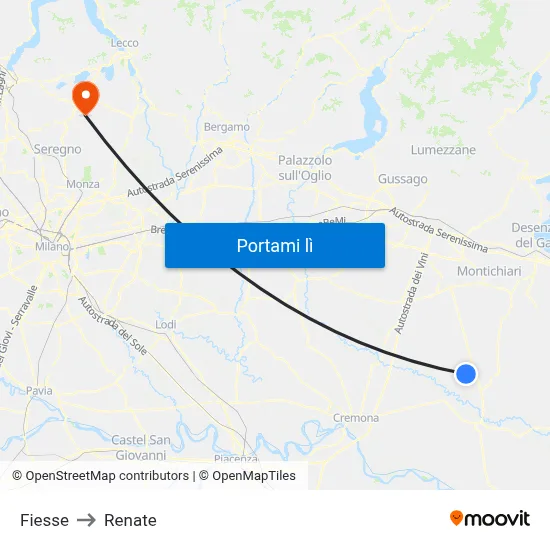 Fiesse to Renate map