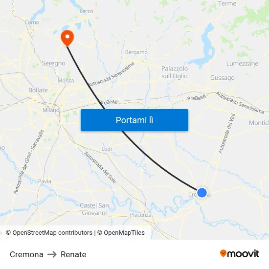 Cremona to Renate map