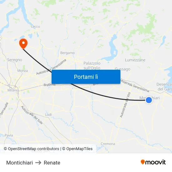 Montichiari to Renate map
