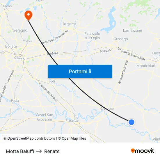Motta Baluffi to Renate map