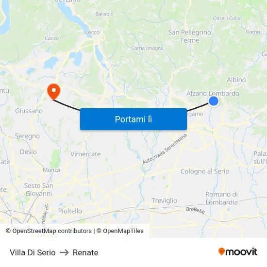 Villa Di Serio to Renate map
