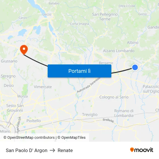 San Paolo D' Argon to Renate map