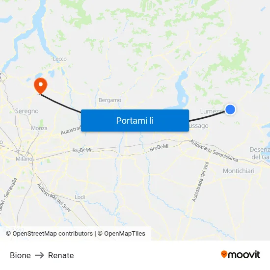 Bione to Renate map