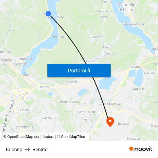 Brienno to Renate map