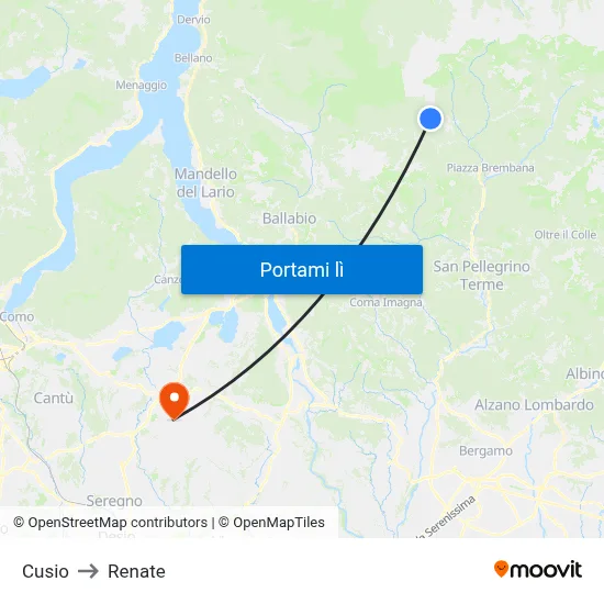 Cusio to Renate map