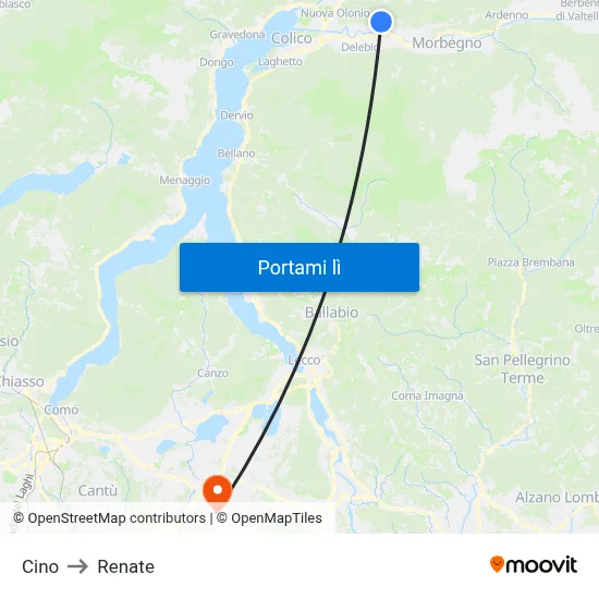 Cino to Renate map