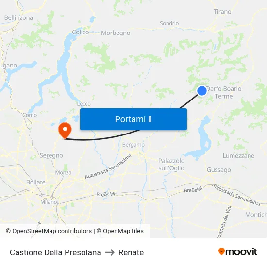 Castione Della Presolana to Renate map