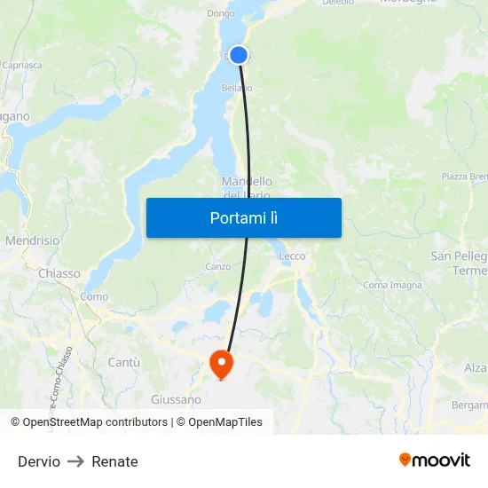 Dervio to Renate map
