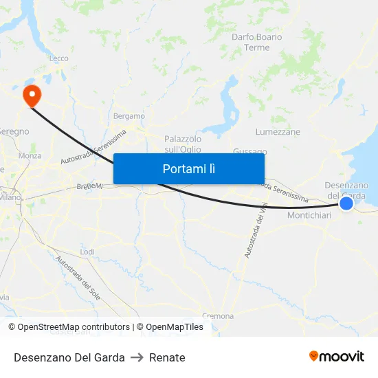 Desenzano Del Garda to Renate map