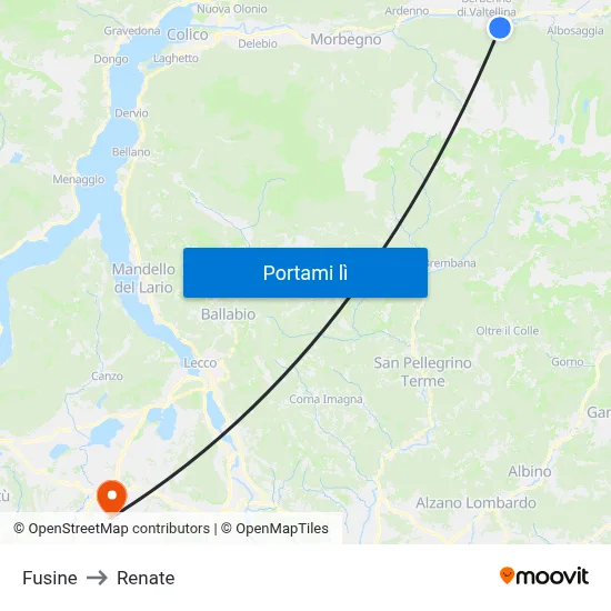 Fusine to Renate map