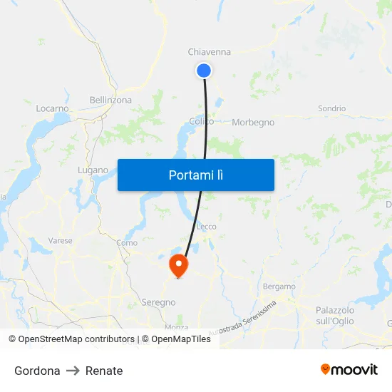 Gordona to Renate map