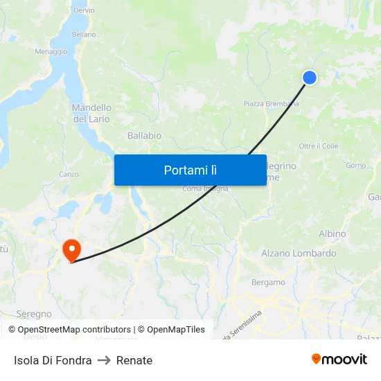 Isola Di Fondra to Renate map