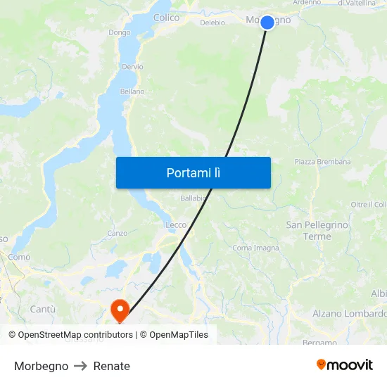 Morbegno to Renate map
