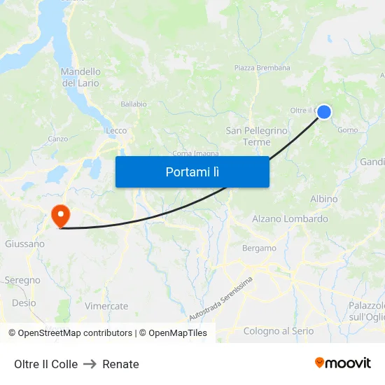 Oltre Il Colle to Renate map