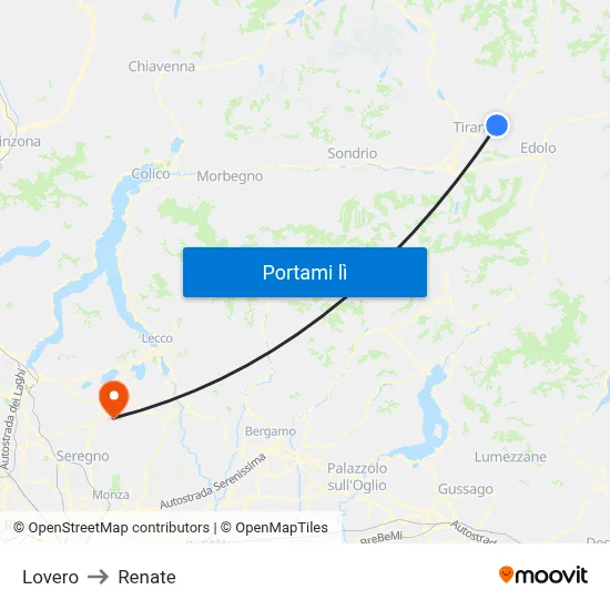 Lovero to Renate map