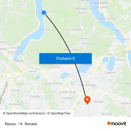 Nesso to Renate map