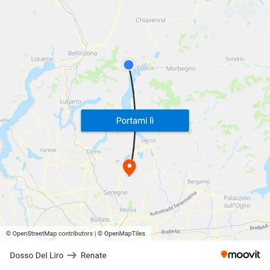 Dosso Del Liro to Renate map