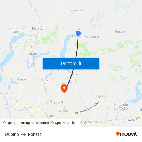 Dubino to Renate map